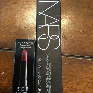 NARS Velvet Matte Lip Pencil + Sephora Lipstick